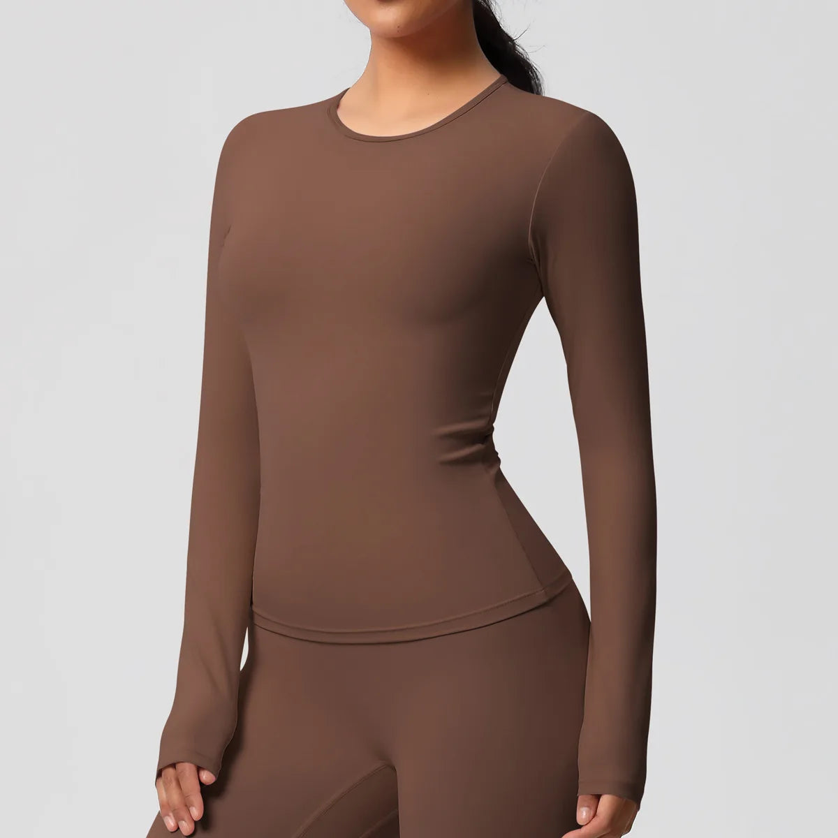 Women Yoga Shirts Long Sleeve Gym Sports Top Workout Running T-Shirts Exposed Navel Quick Dry Slim Fit Crop Top Women Tracksuits