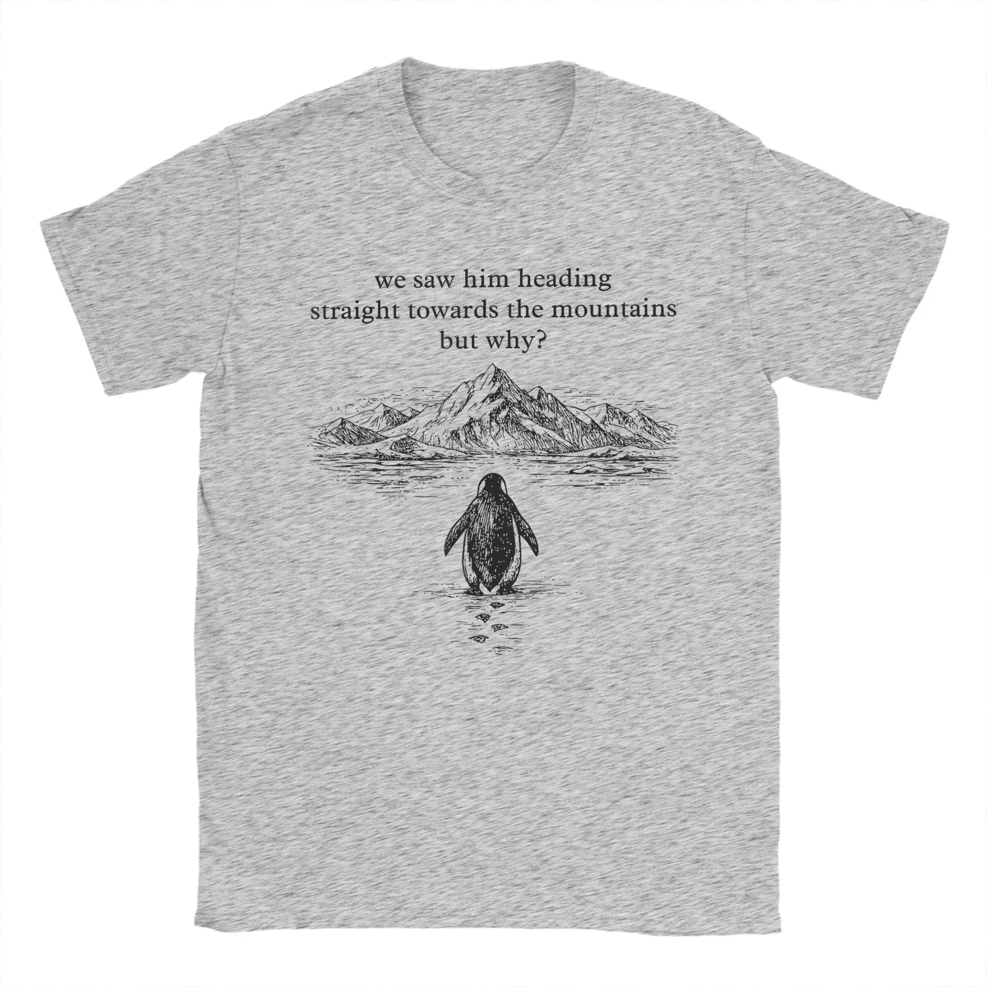 Nihilist Penguin But Why T-Shirts for Men  Casual Cotton Tee Shirt Round Collar Short Sleeve T Shirt Printing Clothing