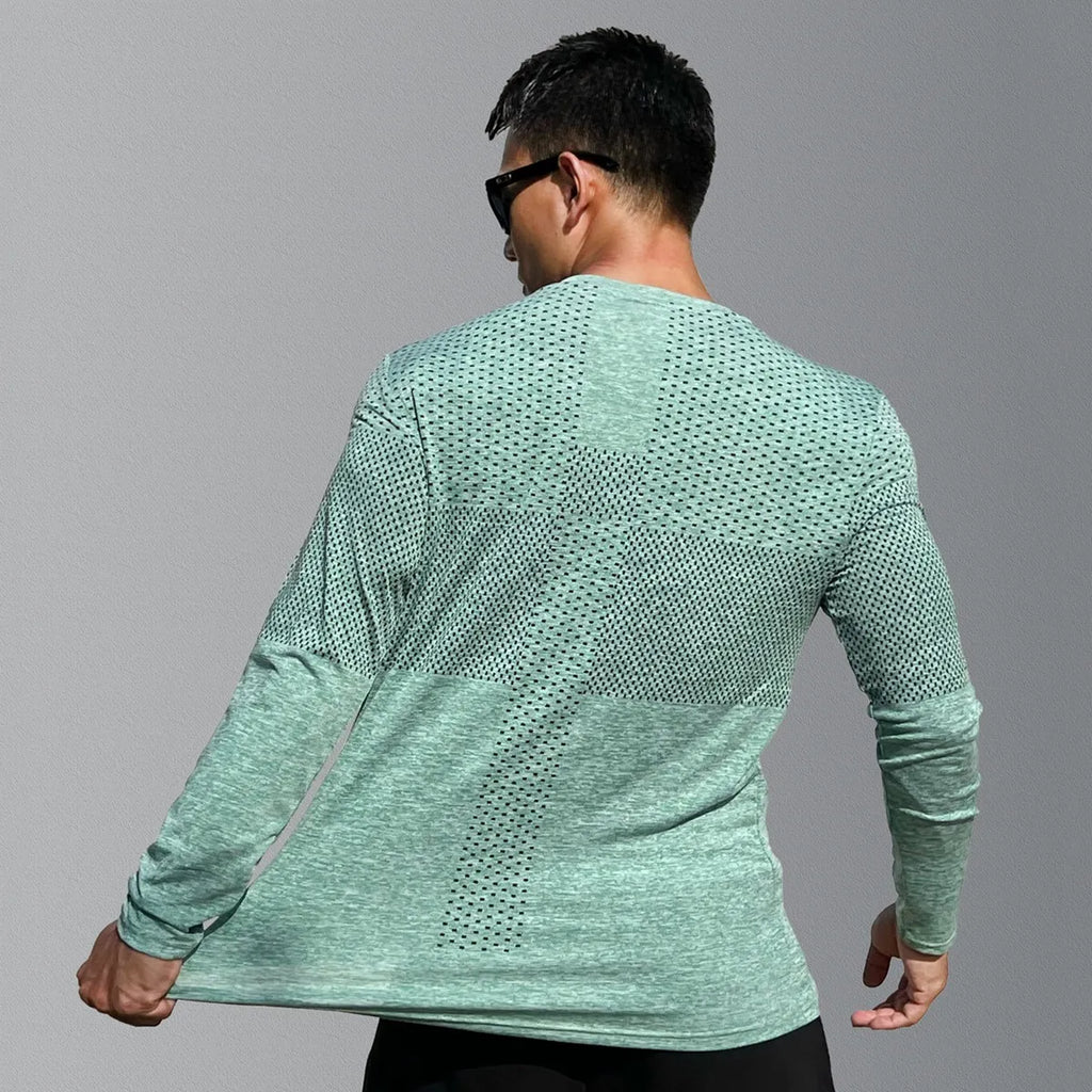 Men Gym Fitness Running Sport Quick Dry Shirts Skinny Long Sleeve T-shirt Male Jogging Workout Tees Tops Training Clothing