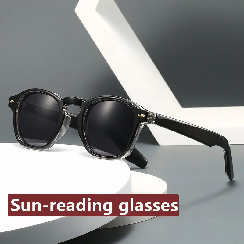 2025New Sun Reading Glasses Man Woman  Retro Blocking Blue Light Unisex Gradient Readers  UV400 Sunnies Outdoor Multifunctional