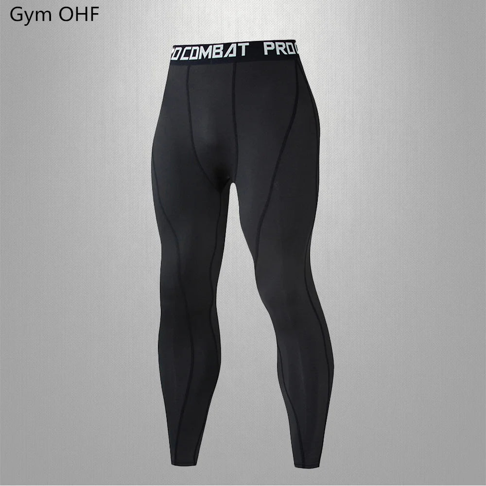 Gym Fitness T shirt Men's Short Sleeve Summer Boxing Jersey Legging Men Rashguard Compression Pants Quick Dry Tight T-shirts Men