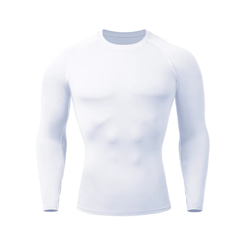Compression Shirts Men's Rashguard Quick Dry Gym Fitness Shirts Spring Beach Surfing Athletic Sport Running Workout Tops Tees