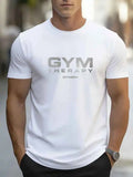 GYM THERAPY Men's Workout T-Shirt GYMISH Fitness Short Sleeve Tee Gym Training Casual Cotton T Shirt For Men Bodybuilding Sports